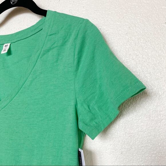 Nordstrom bp. V-Neck Short Sleeve Tee Green Size XXS - Picture 3 of 9